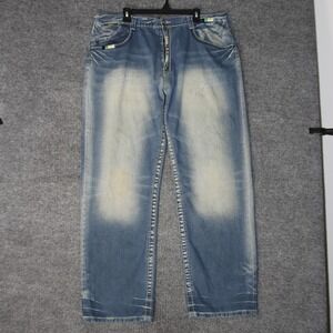 Akademiks Jeans Mens 44 Blue Baggy Y2K Hip Hop Streetwear 40x33